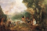 WATTEAU, Antoine The Embarkation for Cythera oil painting artist